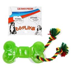Косточка для собак Doglike Кость большая с канатом и этикеткой (D11-3896-GR) зеленый