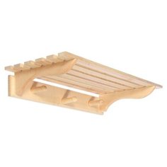 Банные штучки Полка с вешалкой 3 рожка 60 x 28 x 10 см бежевый
