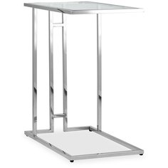 Столик журнальный STOOL GROUP Бостон, ДхШ: 50 х 32 см, прозрачное стекло/серебро