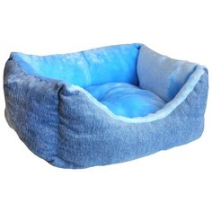 Лежак для собак и кошек ZOOexpress Пухлик меб.ткань + иск.мех №3 49х36х22 см