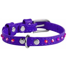 Ошейник COLLAR Glamour с клеевыми стразами 3252 19-25 см фиолетовый