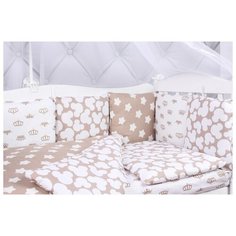 Amarobaby бортик Soft коричневый/белый