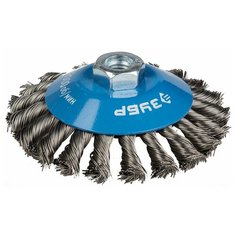 Щетка коническая для УШМ плетеные пучки стальной проволоки 115 мм М14 Зубр ПРОФИ 35269-115_z02