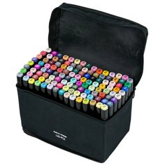 Двусторонние маркеры+ подарок ручка, ручка маркер и фломастер/ Маркеры для рисования/Набор профессиональных двусторонних маркеров для скетчинга, 80 цветов в чехле Touch