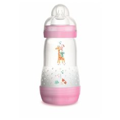 MaM Бутылочка антиколиковая самостерилизующаяся Easy Start Nature Safari, 260 мл, с 2 месяцев, жираф/quartz rose