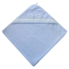 Ангелочки Полотенце с уголком банное 100х100 см голубой