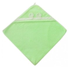 Ангелочки Полотенце с уголком банное 100х100 см зелeный