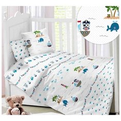 DREAM TIME Комплект постельного белья (3 предмета) белый/голубой