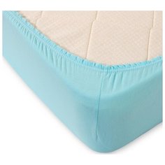 Простыня на резинке "Cleo" трикотажная; Бирюза; размер 120 х 200