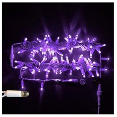 Гирлянда Rich LED Нить RL-S10CF-220V-CW, 1000 см, 100 ламп, фиолетовые диоды/белый провод