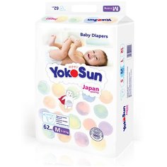 YokoSun подгузники M (5-10 кг), 62 шт.