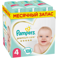 Pampers подгузники Premium Care 4 (9-14 кг), 108 шт.