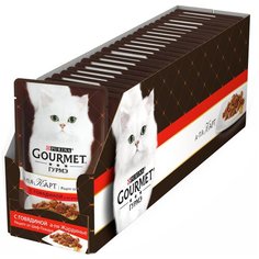 Влажный корм для кошек Gourmet А-ля Карт а-ля Жардинье, с говядиной 24 шт. х 85 г (кусочки в соусе)