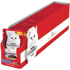 Влажный корм для кошек Gourmet Мон Петит, с ягненком 30 шт. х 50 г (кусочки в соусе)