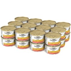 Влажный корм для кошек Gourmet Голд Двойное удовольствие, с индейкой, с уткой 24 шт. х 85 г (кусочки в соусе)