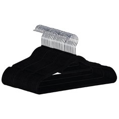 Вешалки-плечики вельветовые Homsu, противоскользящие, набор 35 штук, черные
