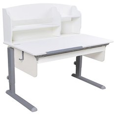Стол детский Астек-Элара Лидер с ящиком и надстройкой 120x72 см белый/рамух/серый