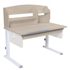 Стол детский Астек-Элара Лидер с ящиком и надстройкой 120x72 см береза/рамух/белый