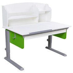 Стол детский Астек-Элара Лидер с ящиком и надстройкой 120x72 см белый/зеленый/серый