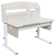 Стол детский Астек-Элара Лидер с ящиком и надстройкой 120x72 см рамух/береза/белый