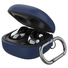 Силиконовый чехол с карабином для Samsung Galaxy Buds Live / Buds Pro, синий Deppa