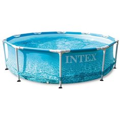 Бассейн Intex Metal Frame Beachside 28206 голубой