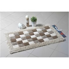 Коврик для ванной "Шахматы" одинарный, натуральный хлопок, 50*80 cm Fora