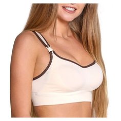 Б-222 Майка бесшовная укороченная для кормящих женщин "ФЭСТ" размер (158,164-88-94) молочный/коричневый