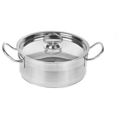 КАСТРЮЛЯ 3л нерж.тройное дно d=215 h=95, ИНДУКЦИЯ, LUXSTAHL