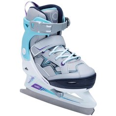 Коньки ледовые FIT100 детские, цвет серый/бирюзовый размер EU38/40 OXELO X Декатлон Decathlon