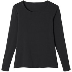 Футболка с длинными рукавами (лонгслив) для фитнеса хлопковая женская 100 черная, размер: XL, цвет: Черный NYAMBA Х Декатлон Decathlon