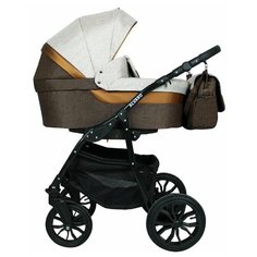 Коляска детская Alis ALVARO F 3в1 Al 06 (коричневый+св.бежевый+золотая кожа)