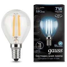Лампочка светодиодная Gauss, 105801207, 7W, E14 (комплект из 3 штук)