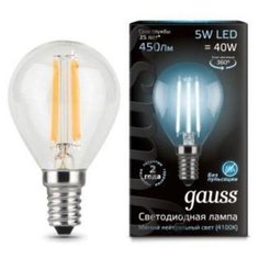 Лампочка светодиодная Gauss, 105801205, 5W, E14 (комплект из 10 штук)