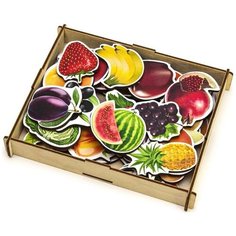 Развивающее пособие из дерева Пазл-набор Овощи, фрукты, ягоды Woodland