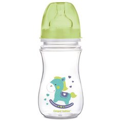 Бутылочка Canpol babies EasyStart, Toys, с широким горлышком, антиколиковая, 240 мл, 3+ месяцев, цвет: зеленый (250989240)