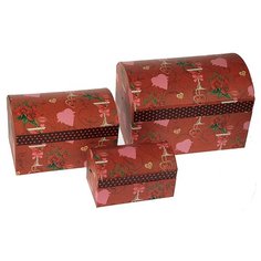 Комплект коробок-сундучков из 3-х шт. "С любовью" с глитером 604-034 Русские подарки