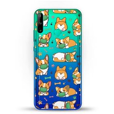 Силиконовый чехол Корги в масках на Huawei P40 Lite E Andy & Paul