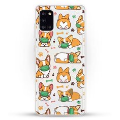 Силиконовый чехол Корги в масках на Samsung Galaxy A31 Andy & Paul