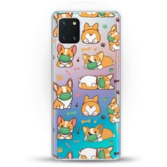 Силиконовый чехол Корги в масках на Samsung Galaxy Note 10 Lite Andy & Paul