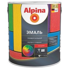 Эмаль алкидная Alpina Эмаль универсальная глянцевая, База 1, 0,75 л