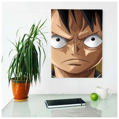 Картина по аниме Ван Пис - Луффи 60х80 см. синтетический холст RED Panda