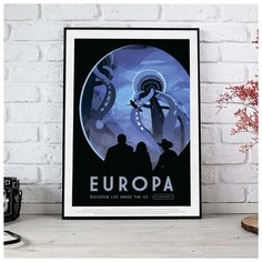 Постер NASA - Энцеладус 50х70 см. RED Panda