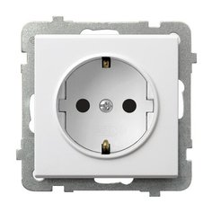 Ospel Sonata Белый Розетка 1-я с/з Schuko, без рамки