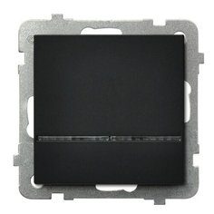 Ospel Sonata Черный металлик Выключатель 1-клавишный с подсветкой, без рамки