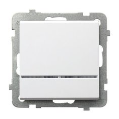Ospel Sonata Белый Выключатель 1-клавишный с подсветкой, без рамки