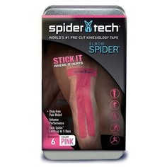 Тейп SpiderTech преднарезанный для локтевой части, 6шт. розовый