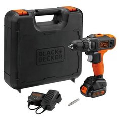 Аккумуляторная дрель-шуруповерт BLACK+DECKER BCD7122CK, 10.8 В, 1.5 Ач, Li-Ion