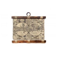 Панно Универсальный свиток "Карта мира и звездного неба " горизонтальное А4