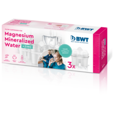 Комплект картриджей для кувшинов BWT Magnesium Mineralized Water + Zinc Обогащение магнием и цинком, 3 шт.